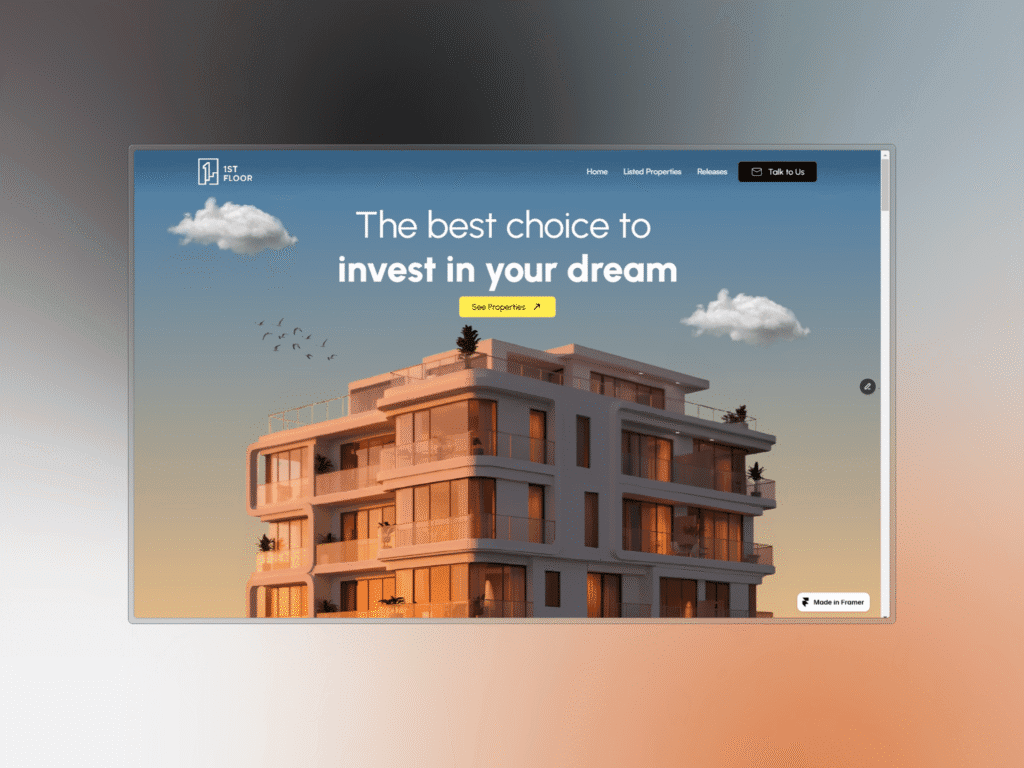 1st Floor Real Estate - Site premium para imobiliária de luxo com empreendimentos de alto padrão. - Site desenvolvido pela Huios Web