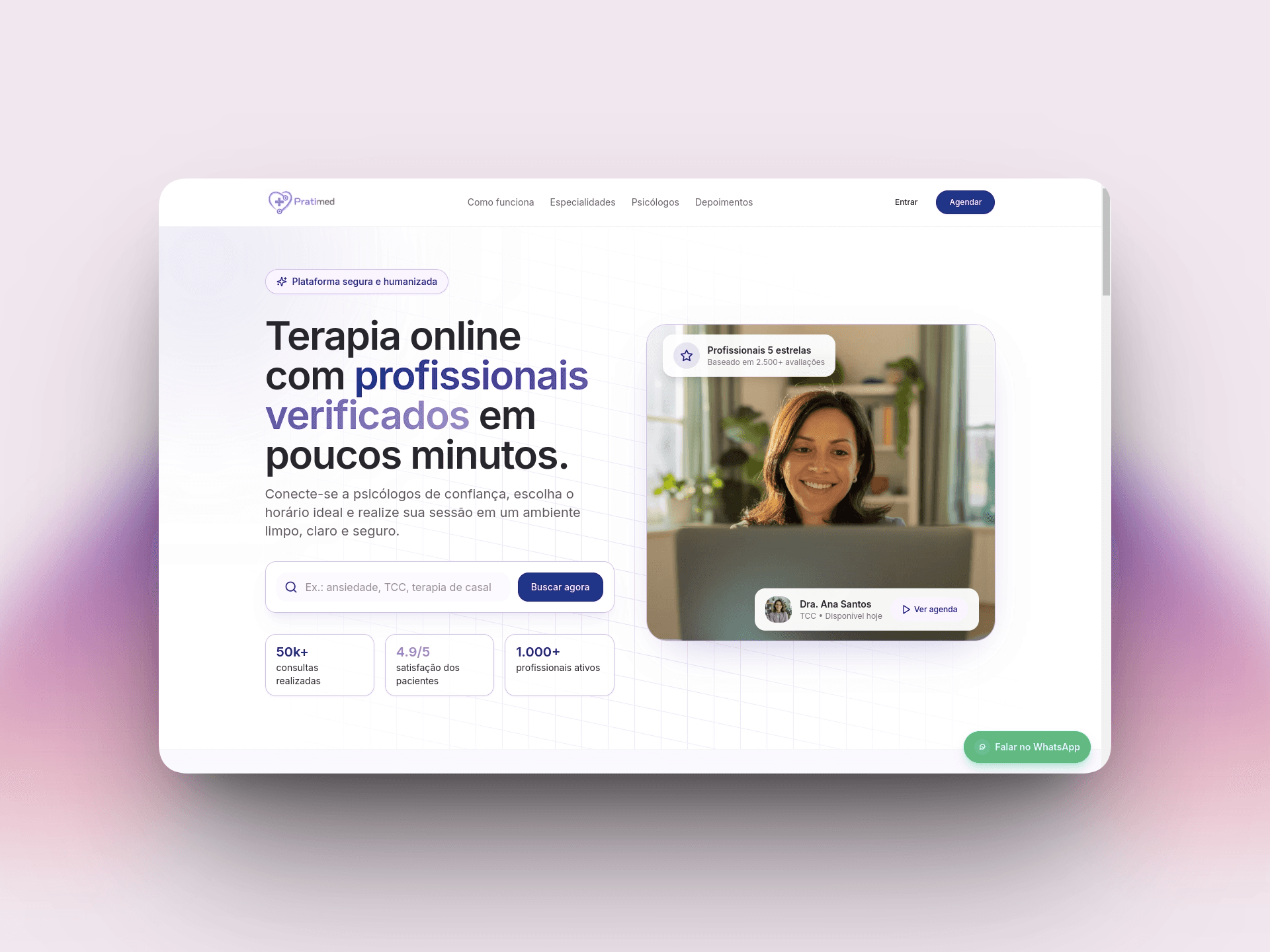 PratiMed - Site institucional para empresa de saúde com foco em credibilidade e apresentação de serviços médicos. - Site desenvolvido pela Huios Web