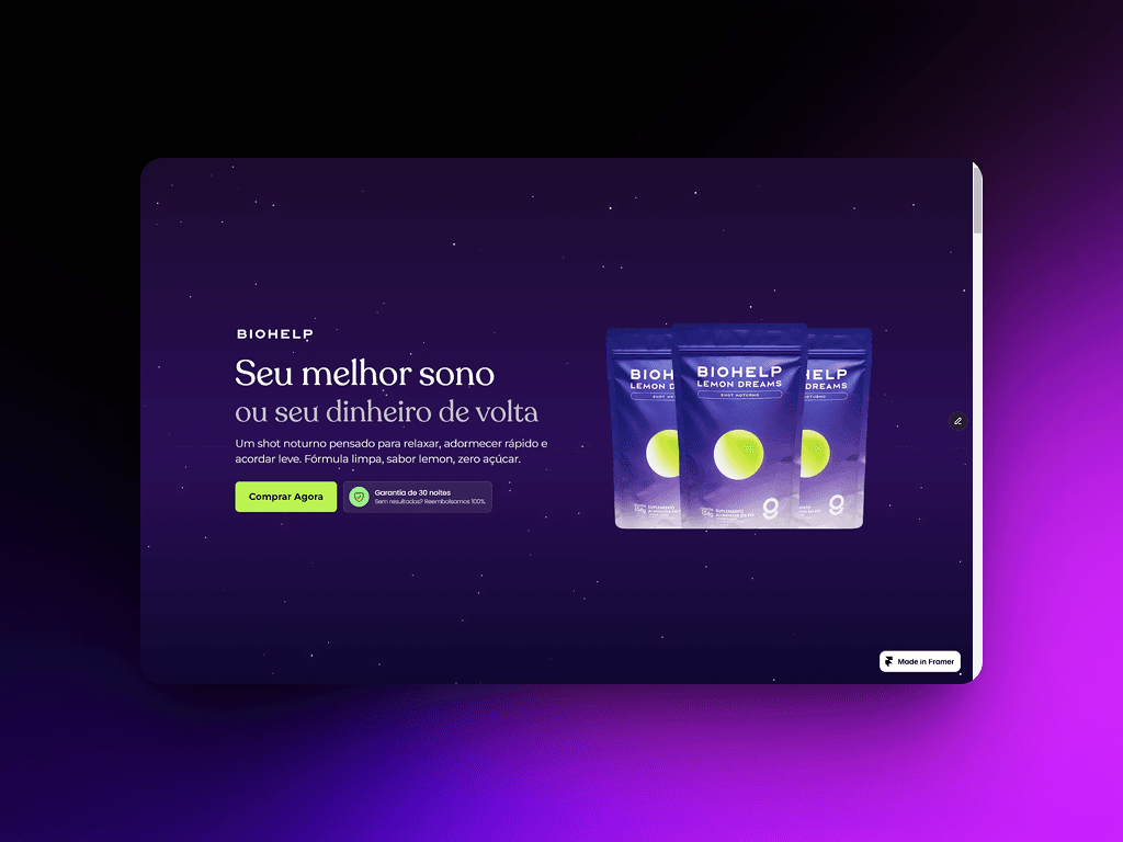 Shot de Sono - E-commerce de suplemento para sono com 4.9/5 estrelas e +2000 compradores. - Site desenvolvido pela Huios Web